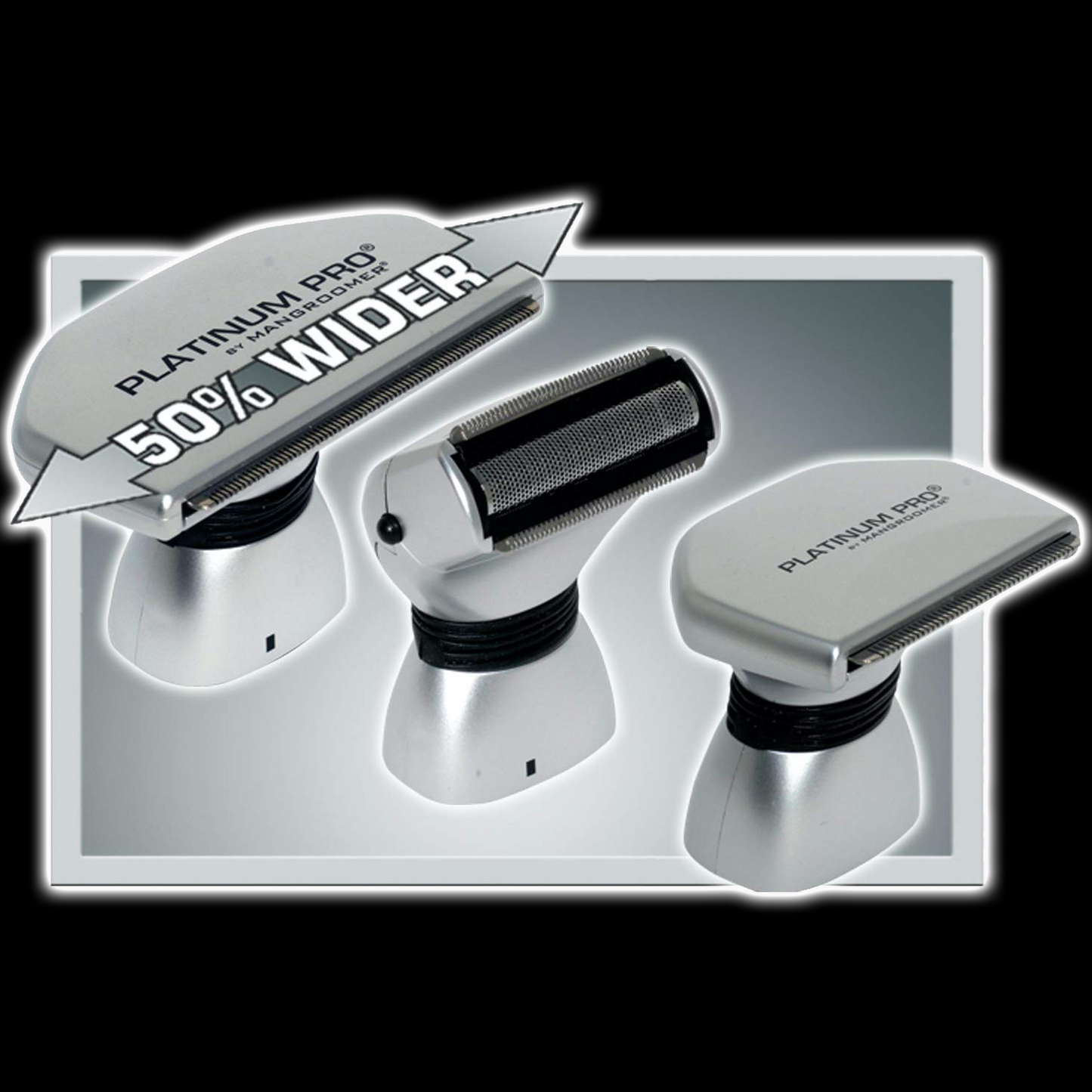 PLATINUM PRO by MANGROOMER - New Back Shaver with 3 Shock Absorber Flex Heads, Power Hinge, Extreme Reach Handle & Bonus Case! (Generation 8.0)