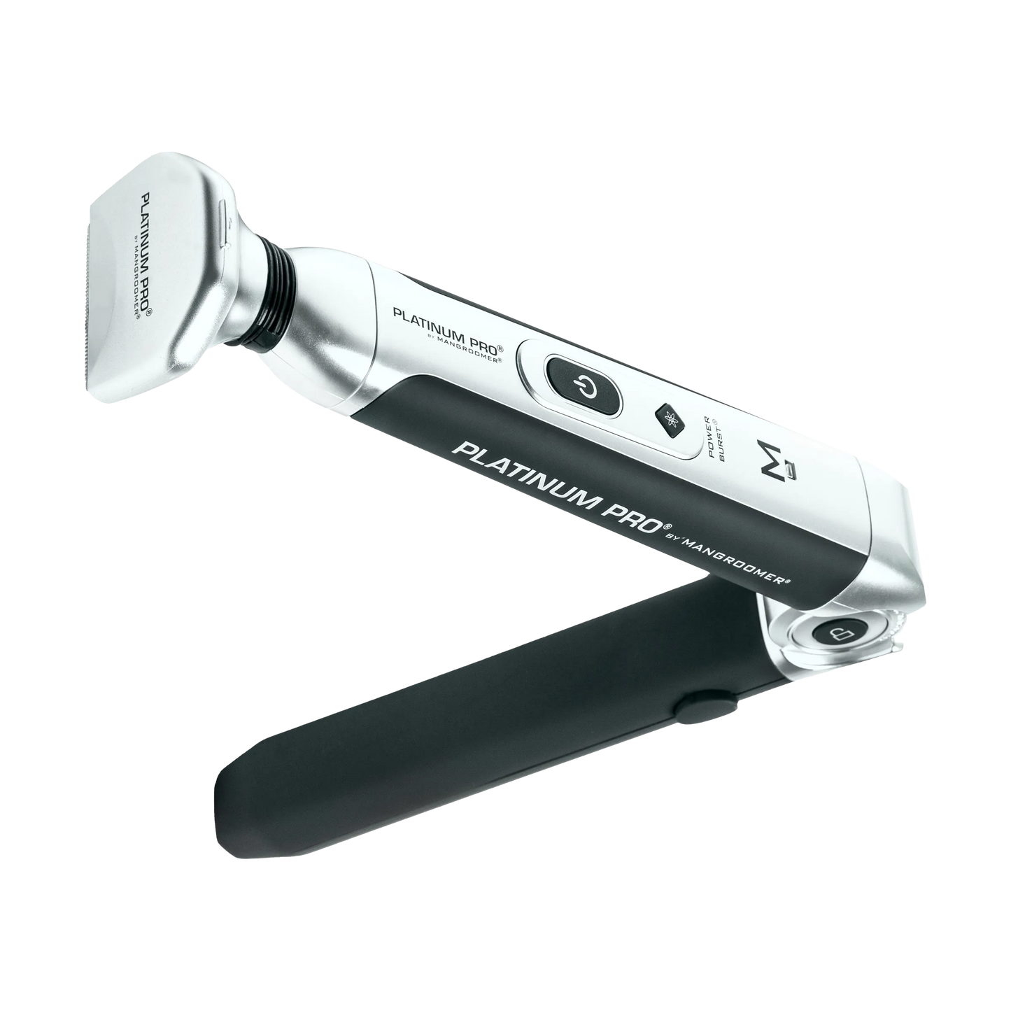 PLATINUM PRO by MANGROOMER - New Back Shaver with 3 Shock Absorber Flex Heads, Power Hinge, Extreme Reach Handle & Bonus Case! (Generation 8.0)