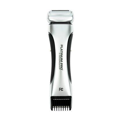 PLATINUM PRO by MANGROOMER - New Body Groomer, Ball Groomer and Body Trimmer with Lithium Max Battery, Bonus Extra Foil and Storage Case!