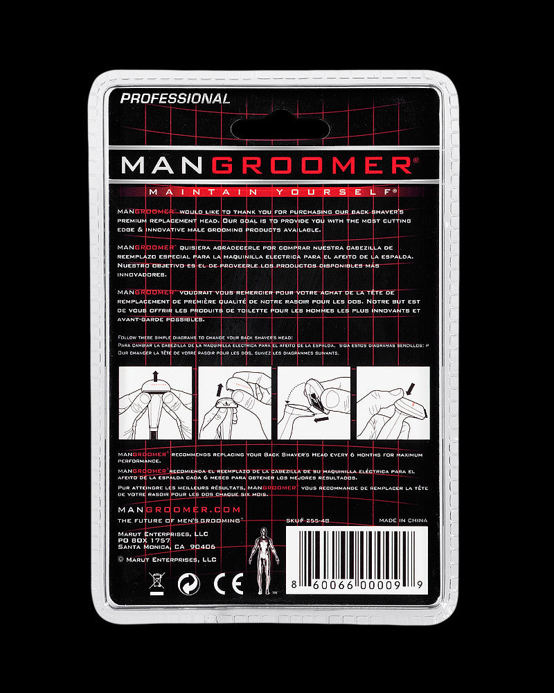 Professional Back Hair Shaver Premium Replacement Head back package