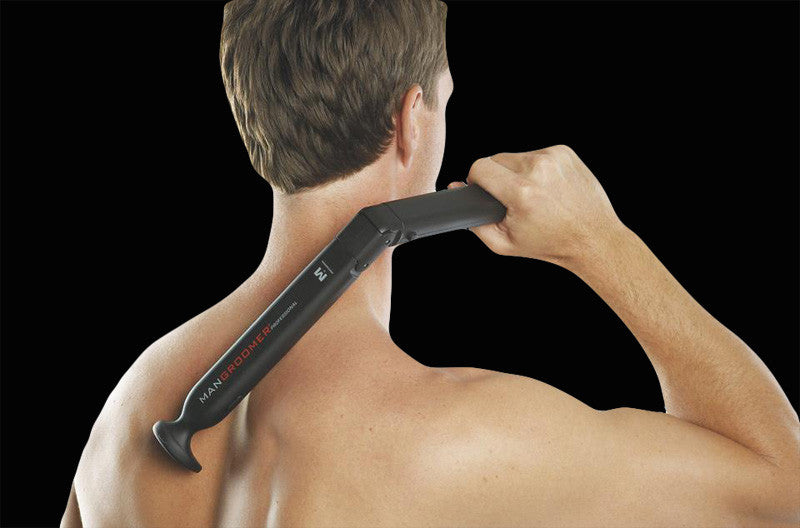 Shaving back hair over the shoulder