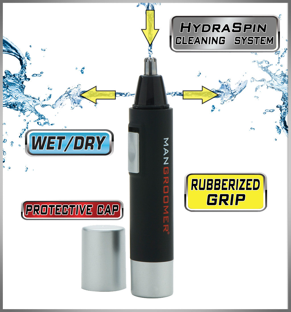 PRO Essential Nose and Ear Hair Trimmer with NEW HydraSpin Cleaning System