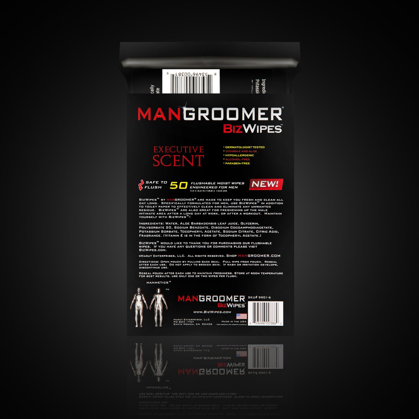 MANGROOMER Biz Wipes® - Flushable Moist Personal Man Wipes Engineered for Men