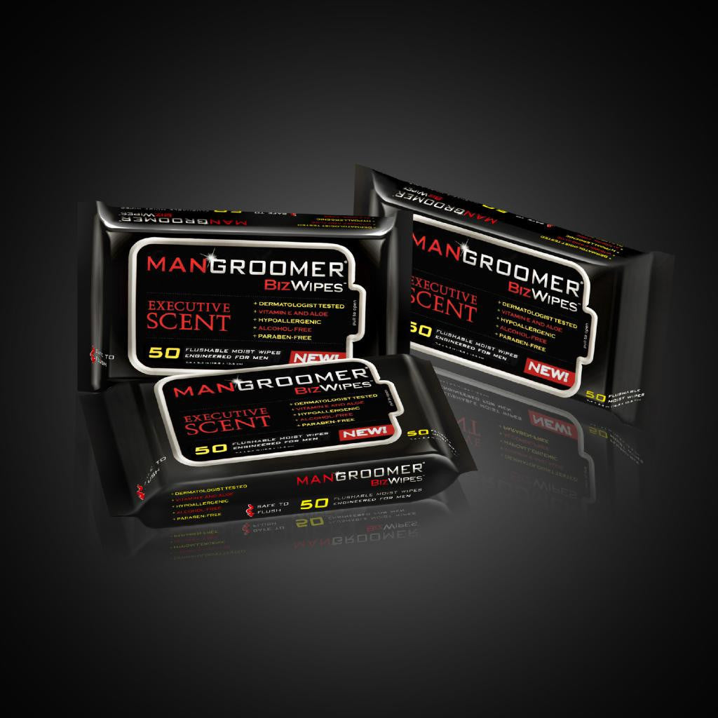 MANGROOMER Biz Wipes - flushable moist Man Wipes