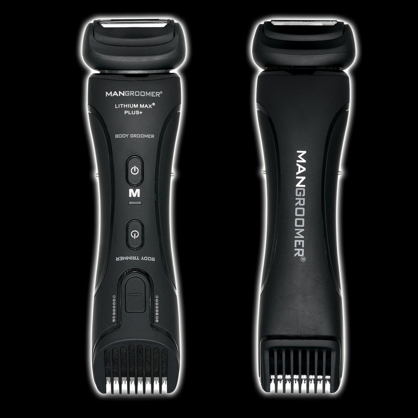 LITHIUM MAX PLUS Body Groomer and Body Trimmer front and back of shaver