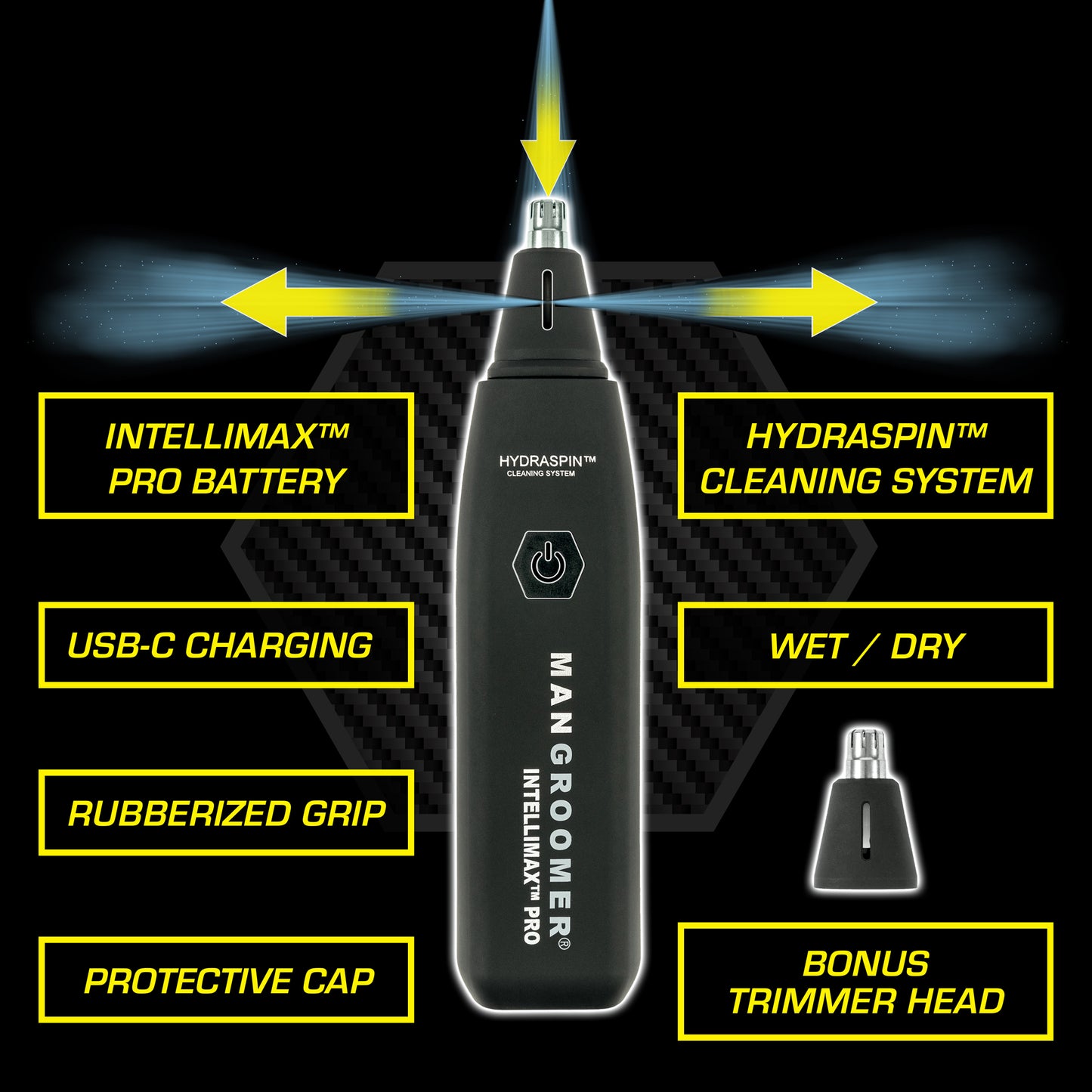 INTELLIMAX™ PRO Nose and Ear Trimmer with an Extra Rotary TIP and Blade