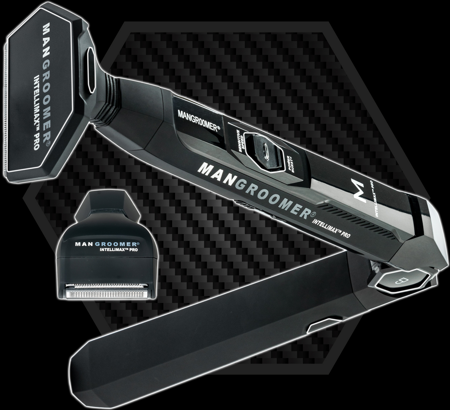 INTELLIMAX™ PRO Back Hair Shaver with 2 Shock Absorber Flex Heads, Power Hinge, Extreme Reach Handle and Advanced 2.7" Extra-Wide Blade Design