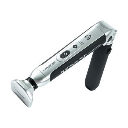 PLATINUM PRO by MANGROOMER - New Back Shaver with 3 Shock Absorber Flex Heads, Power Hinge, Extreme Reach Handle & Bonus Case! (Generation 8.0)