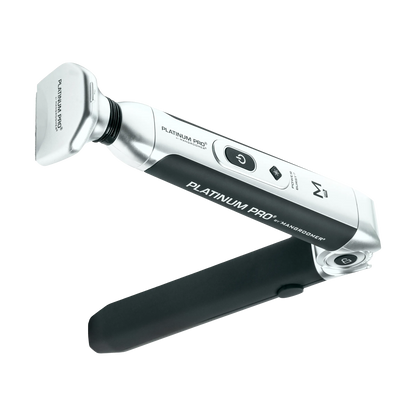 PLATINUM PRO by MANGROOMER - New Back Shaver with 3 Shock Absorber Flex Heads, Power Hinge, Extreme Reach Handle & Bonus Case! (Generation 8.0)