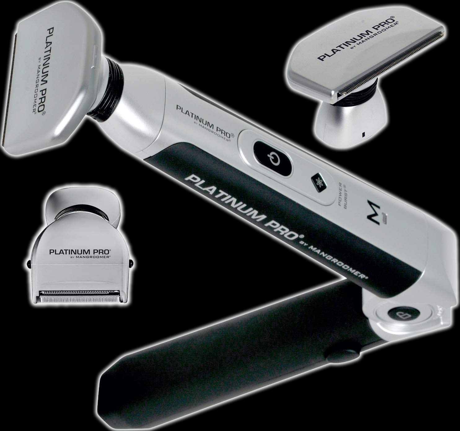 PLATINUM PRO by MANGROOMER - New Back Shaver with 3 Shock Absorber Fle