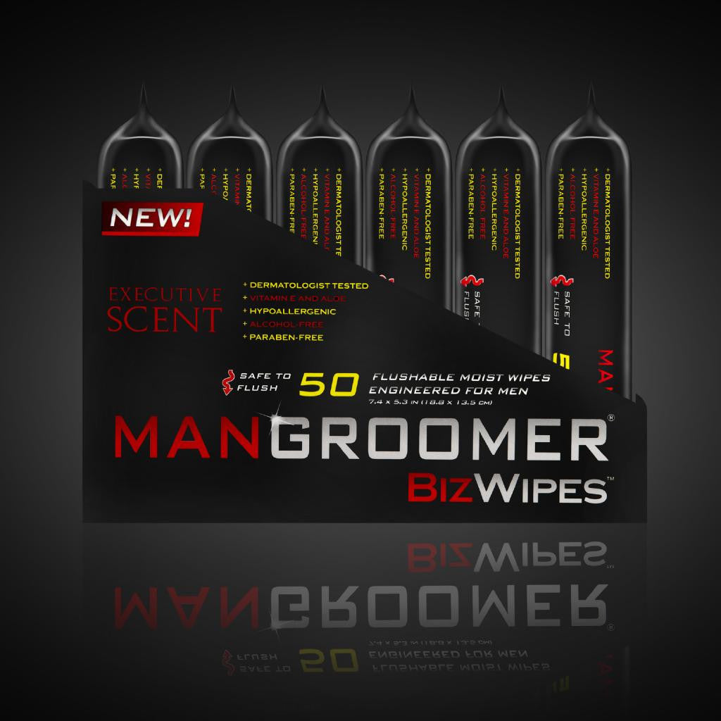 MANGROOMER BizWipes six pack in convenient holding case
