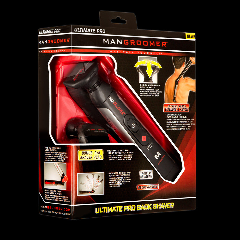 ULTIMATE PRO Back Shaver and Trimmer side view of product packaging